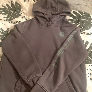 carhartt hoddie/ purple/teal / size large (12-14)